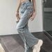 Niche Lace-Up Flared Jeans For Women, Autumn New Elastic Split Hot Girl Slim High-Waisted Slimming Long Pants_mkmklike.com