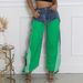 Women's Clothing Fashion Street Stitching Design Striped Bar Retro Drawstring Jeans_mkmklike.com