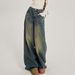 Women's High-Waisted Wide-Leg Jeans – Vintage Retro Stretch Denim Pants With Straight Hem & Floor-Length Fit (XS-4XL)_mkmklike.com