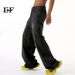 EF JEANS | 2024 New High Street Retro Old Wide Leg Pants Mopping Jeans Tide Straight Loose Black Grey_mkmklike.com
