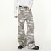 Men's Clothing Korean Oversized Straight-Leg Jeans – Vintage Washed, Relaxed Fit, Long & Flowy, No-Stretch Cotton Blend (Camouflage/Light Blue)_mkmklike.com