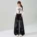 2026 Spring New Fashion Women's High-Waisted Slimming Denim Pants With Sparkling Rhinestones, Versatile Floor-Length_mkmklike.com