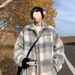 Men's Wool Plaid 2024 Autumn New Loose Casual Japanese Retro Trendy Woolen Jacket_mkmklike.com