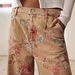 European And American Style Women's mid Waist Wide Leg Jeans Loose Floral Cropped Pants Bohemian_mkmklike.com