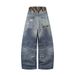 Men's Stylish Wide Leg Trousers Curved Blade Jeans Hip Hop Trendy Unique Design 3D Digital Print_mkmklike.com