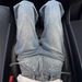 Women's High-Waisted Straight Leg Jeans Rhinestone Design Blue with Belt S M L XL XXL_mkmklike.com