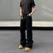 Women's Bootcut Black Flared Jeans - High Waist Straight Leg Denim Pants For Casual Wear, Stretchy Comfort Fit, Classic Vintage Style_mkmklike.com