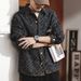 Loom European And American High-End Jacquard Craft Denim Men's Spring Vintage Washed Distressed Turn-Down Collar Casual Shirt_mkmklike.com