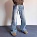 Men's Vintage Washed Straight-Leg Jeans - American Retro High-Street Denim Pants (Blue, S/M/L/XL/XXL/XXXL)_mkmklike.com