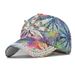 New European and American dot diamond baseball cap for men and women trendy colorful leaf print diamond duckbill cap outdoor casual hat_mkmklike.com