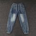 Retro Workwear Jeans For Men - Multi-Pocket Wide Leg Denim Pants With Draped Straight Cut, High Street Fashion Staple_mkmklike.com