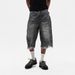 Men's Clothing Retro Washed Distressed Basic Cropped Trousers Casual Loose Solid Color Straight Jeans New_mkmklike.com