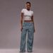 Women's Polka Dot Print Denim Trousers, Loose Fit Mid Rise Straight Leg Non-Stretch Jeans, Casual Comfort Daily Pants_mkmklike.com