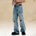 American Style Ditreed Jean For Men And Women, Wahed Vintage Looe Wide-Leg Straight Trendy High Street_mkmklike.com