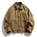 Vintage Detroit Washed Workwear Jacket - Heavyweight Cotton Unisex Utility Coat With Multiple Pockets & Relaxed Fit (Army Green/Black Grey/_mkmklike.com