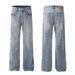 Men's Clothing Retro Neutral High End Street Trend Water Wash Blue Design Slim Men's Flared Casual Jeans_mkmklike.com