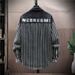 Men's Spring And Autumn Turn-Down Collar Jacket 2025 New Vertical Striped Three-Dimensional Double Pocket Denim Shirt_mkmklike.com