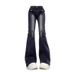 ELLE Black Flared Jeans For Women Spring New Design High Waist Stretch Slim Fit Versatile Bell Bottom Pants Trendy_mkmklike.com