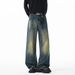 Vintage Straight Jeans – Cleanfit Washed Denim With Distressed Finish, Classic Relaxed Fit For Men (Black/Indigo/Aged Blue)_mkmklike.com