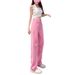Pink Wide Leg Jeans High Waisted Straight Loose Fit Slimming Floor Length Pants Summer Style Thin plus Size Women's Denim_mkmklike.com