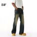 EF JEANS | Spring 2025 New American Retro Cleanfit Button Design Washed Jeans_mkmklike.com