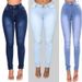 Women's Slim Fit Stretch Jeans - High Waisted Skinny Denim Pants In White/Black/Navy/Medium Blue/Light Blue (S-3XL) | Comfortable Cotton Blend_mkmklike.com