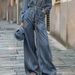 Women's Long Sleeve V-Neck Jumpsuit – Retro Loose Fit Denim Overalls For Casual & Boho Style (Blue, Sizes S-XXL)_mkmklike.com
