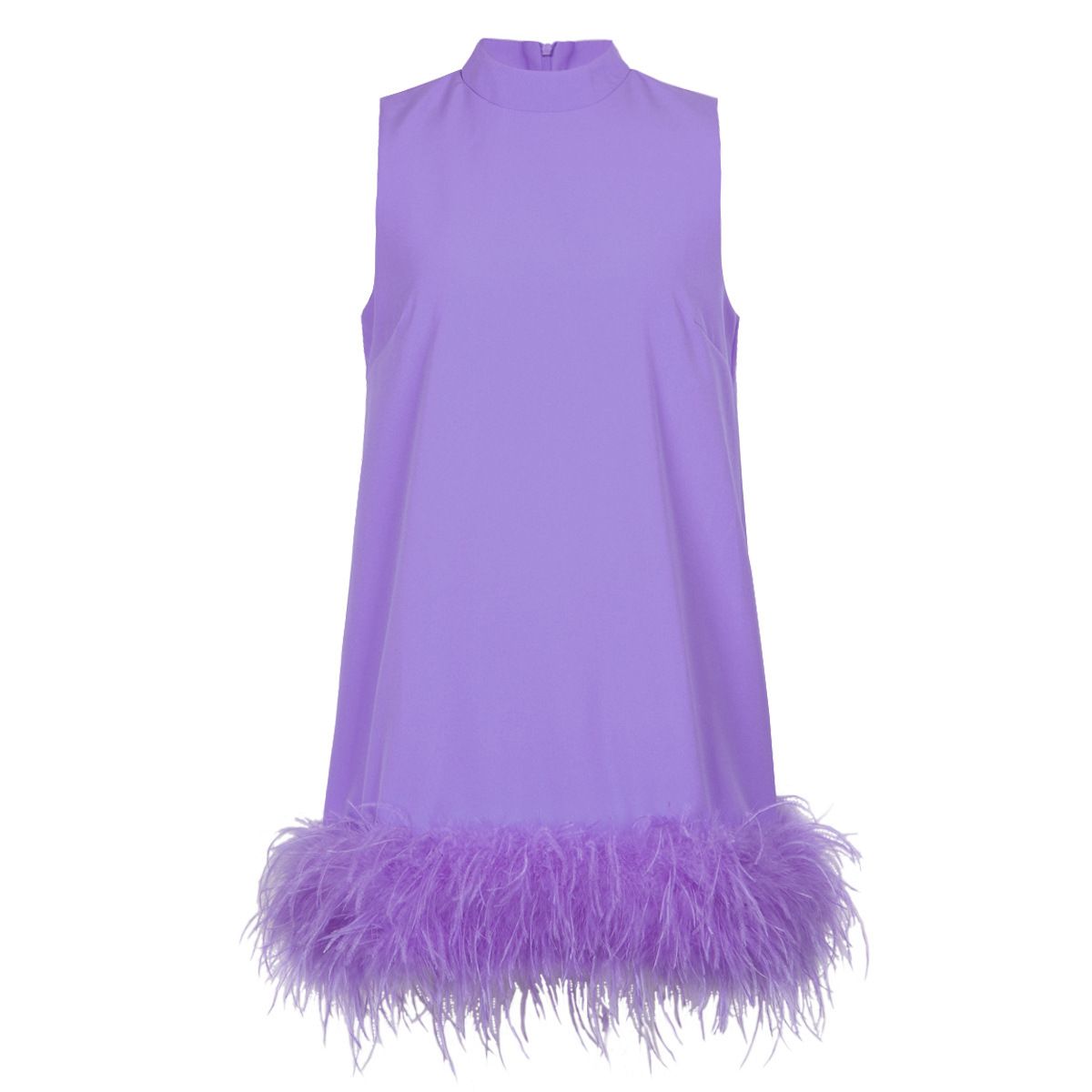 Women's clothing internet celebrity style sleeveless ostrich feather straight dress cross-border quality supply_mkmklike.com