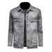 Loom Men's Autumn New Style Turn-down Collar European And American Motorcycle Jacket Retro Multi-pocket Handsome Denim Cape_mkmklike.com