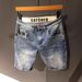 Men's Washed Blue Whiskered Denim Shorts Trendy Brand Slim Fit Casual Five Point Pants Slightly Stretchy Style_mkmklike.com