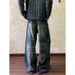 Men's Retro Washed Distressed Straight Leg Jeans Clean Fit High End Loose Versatile Pants_mkmklike.com
