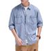 Solid Color Workwear Denim Shirt Men's Trendy Brand Trendy Couple Loose And Cool Shirt Jacket_mkmklike.com