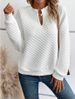 Women's Clothing solid color deep V neck splicing long sleeved women's casual sweatshirt_mkmklike.com