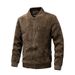 European And American New Autumn And Winter Casual Men's Heavy Cotton And Linen Feeling Zipper Business Men's Fashion Retro Jacket Men's Coat_mkmklike.com
