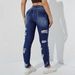Women's Clothing Ripped Raw Edge High Elastic Women's Denim Skinny Pants_mkmklike.com