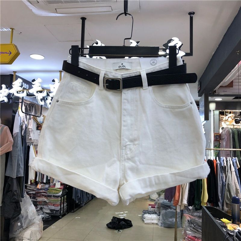 Grey Denim High-Waisted Wide-Leg Fashion Shorts Korean Style Slimming A-Line Hot Pants Summer 2026 New Loose Fit_mkmklike.com