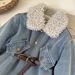 Girls Denim Dress Fleece Lined Thickened Long Warm Winter Jacket Baby Girls Clothing Relaxed Everyday Wear Versatile Comfortable Feshion Trend_mkmklike.com