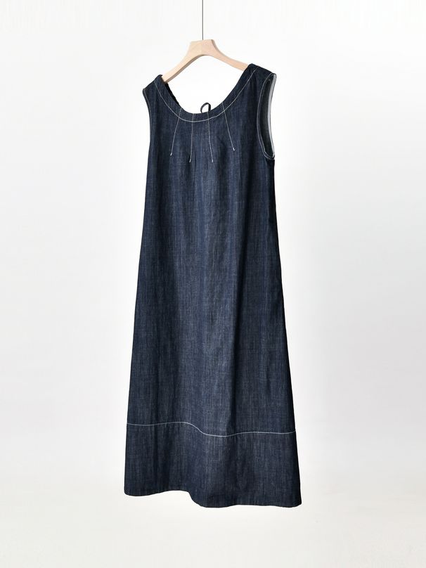 Cotton Denim Vest Skirt, Women's A-Line Version, Covers The Flesh Looks Slim, Lazy Artistic Style, Versatile And Layered_mkmklike.com