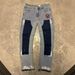 Men's Clothing Men's Denim Cargo Pants, European And American Fashion, Popular On Instagram Style, Stretch Patch Denim Layered Flared Pants 09_mkmklike.com