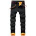 Pulse Cross-Border Plus Size Winter Fleece-Lined Composite Warm Jeans Straight Slim Thickened Men's Denim Pants_mkmklike.com