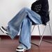 Men's Clothing Men's Retro Streetwear Deconstructed Curved Scimitar Jeans Spring American High Street Style Semi Elastic Waist Long Pants_mkmklike.com