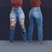 "Women's Distressed Fringe Hem Straight Leg Jeans – Stretch Denim With Unique Waistband, Comfortable & Stylish Fall Winter Trousers"_mkmklike.com