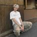 Men's Distressed Straight Leg Jeans Loose Fit Wide Leg High Street Style Trendy Cool Retro Long Pants_mkmklike.com