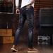 Men's Slim Fit Stretch Jeans Trendy Patchwork Ripped Straight Leg Midweight Long Pants Splatter Paint Color_mkmklike.com