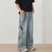 Men's Clothing Men's Loose Fit Straight Leg Jeans Hollow Out American Street Style Trendy High End Spring Clothing_mkmklike.com