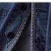 Vintage Washed Denim Jacket Men's Casual Oversized Open Front Coat With Patch Pockets_mkmklike.com