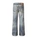 Men's Clothing 2025 American Retro Trend Street Style Old Color Washed Design Straight Men's Denim Trousers_mkmklike.com