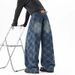 Retro Checkered Washed Jeans – 90s Grunge Baggy Fit With Button Fly (S-3XL)_mkmklike.com
