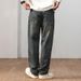 W Embroidered New Jeans Men's Harlan Loose Straight-leg Pants Washed Retro Trendy Brand Youth Control 108 Know Clothes Decoration K11 Denim_mkmklike.com