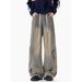 Men's Clothing Men's Retro Style Elastic Waist Jeans High Street Clean Fit Wide Leg Loose Casual Long Pants Versatile Diagonal Cut_mkmklike.com